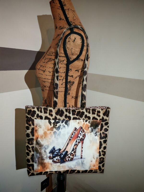 Grand sac à main — Talon léopard & simili cuir