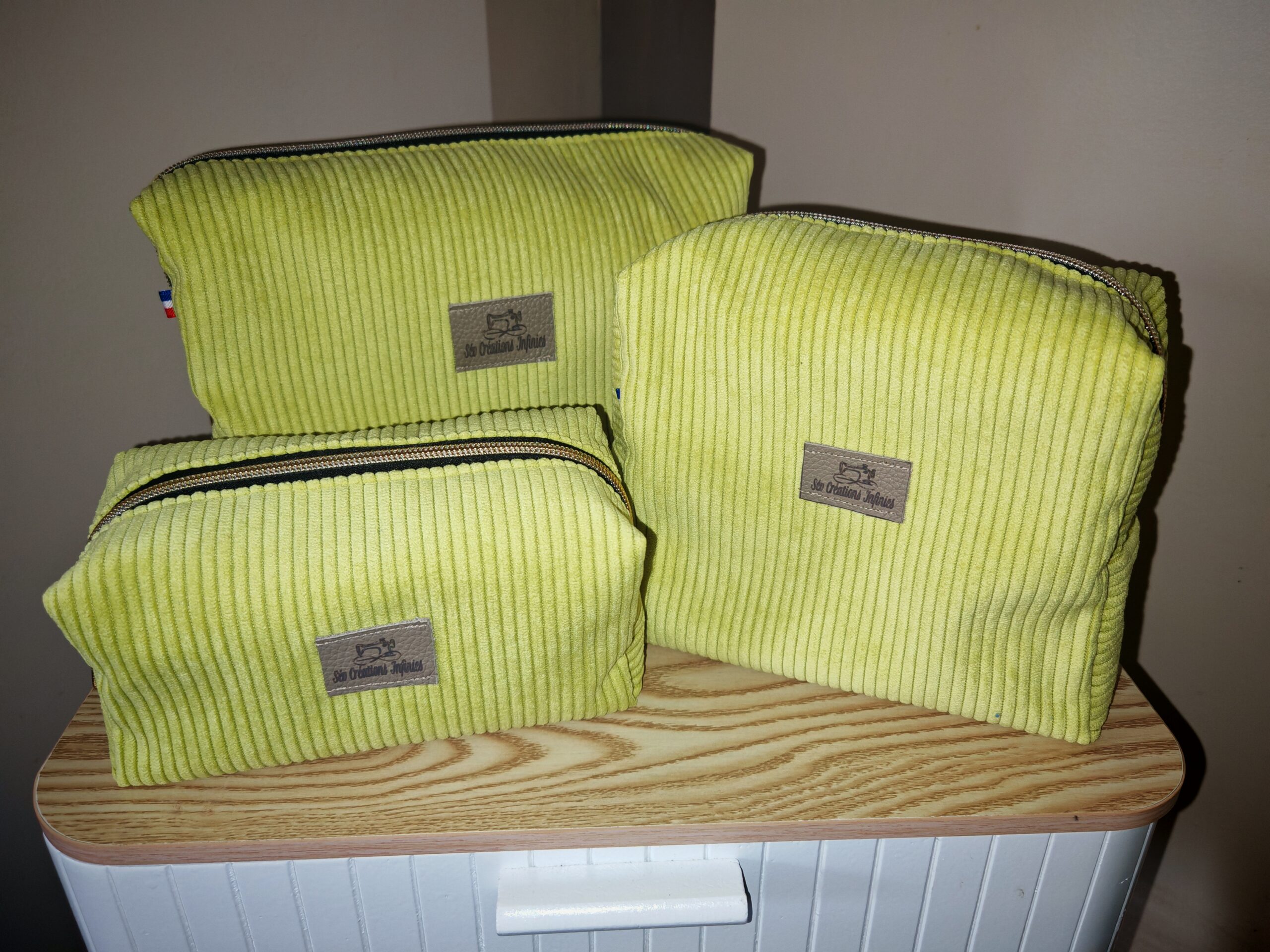 Lot de 3 trousses — Velours côtelé (PF + MF + GF)
