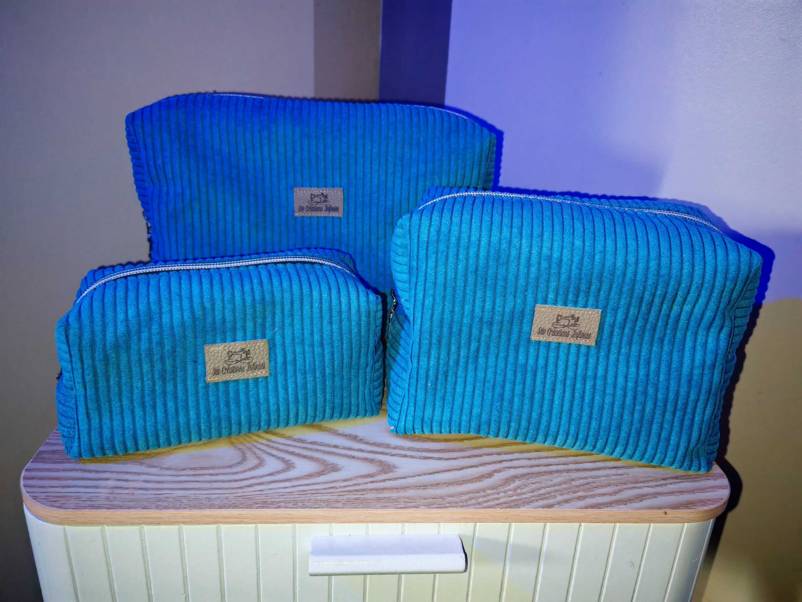 Lot de 3 trousses — Velours côtelé (PF + MF + GF) – Image 2