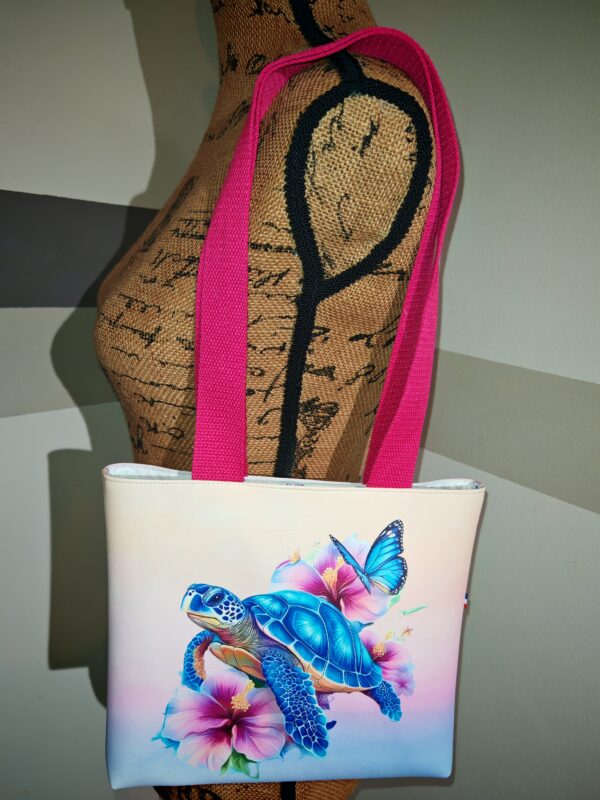 Petit cabas enfant — Tortue de mer & hibiscus