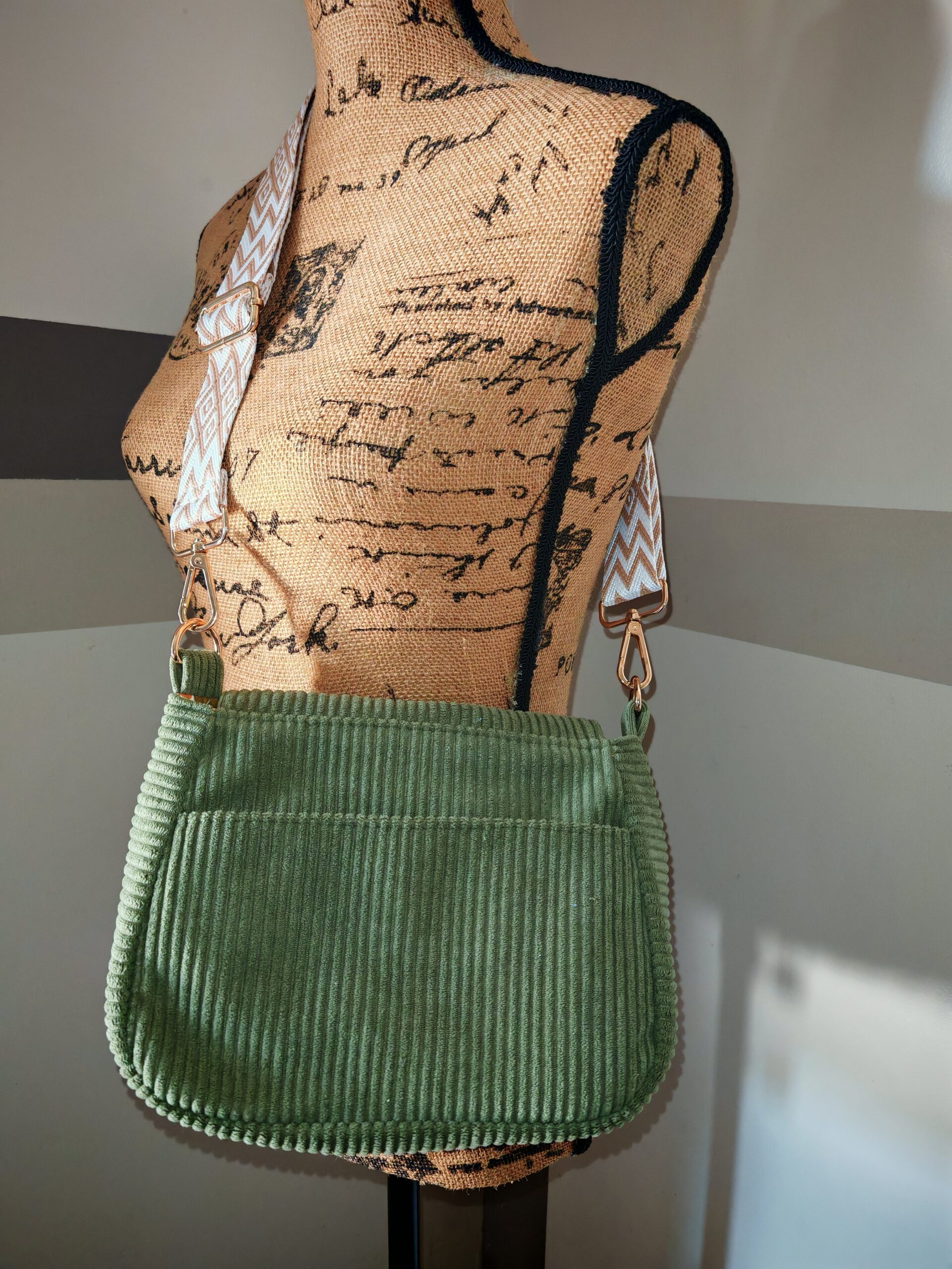 Sac à main — Velours Kaki – Image 2