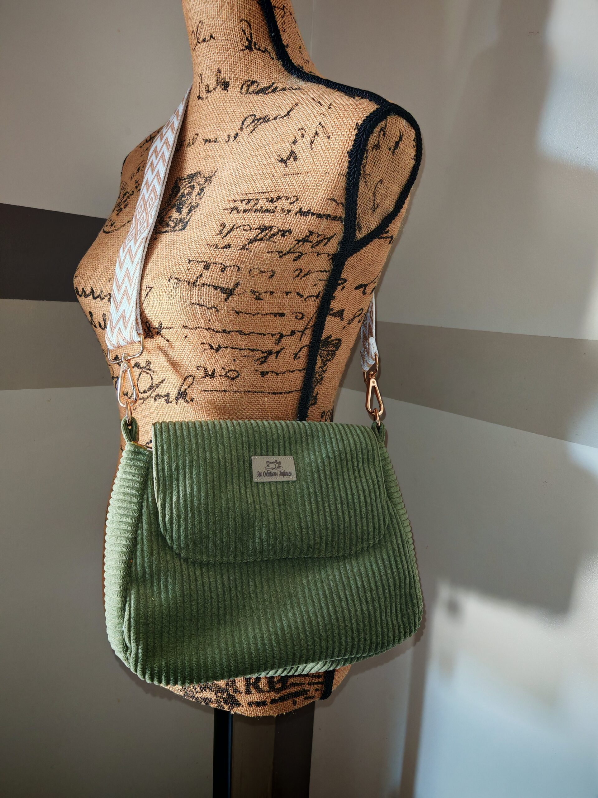 Sac à main — Velours Kaki