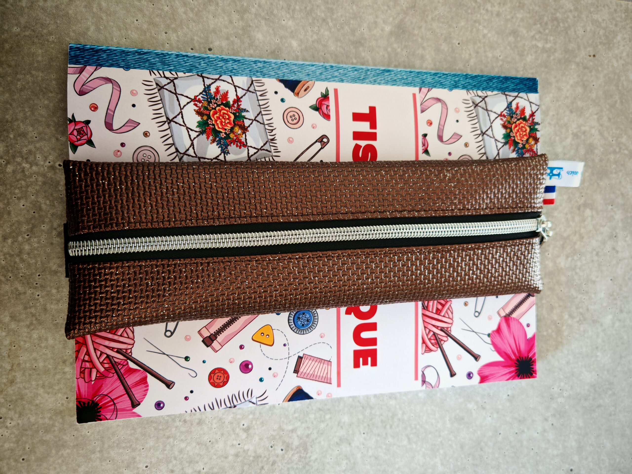 Trousse à élastique — Simili cuir & zip doré – Image 2