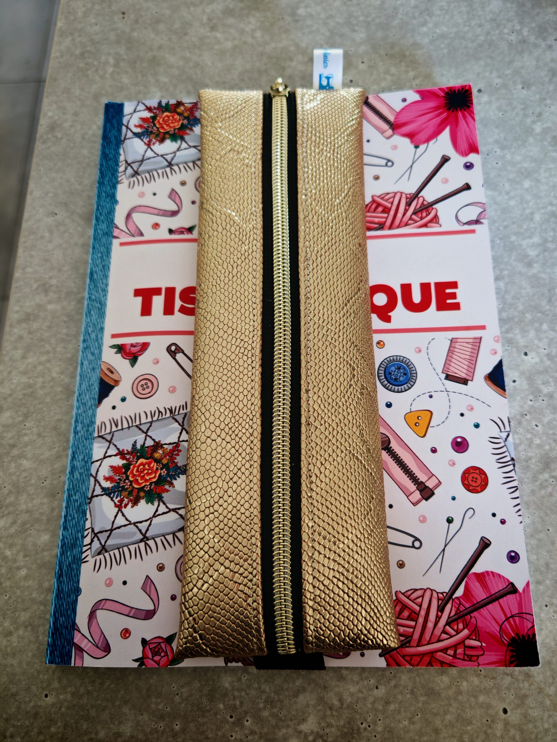 Trousse à élastique — Simili cuir & zip doré – Image 3