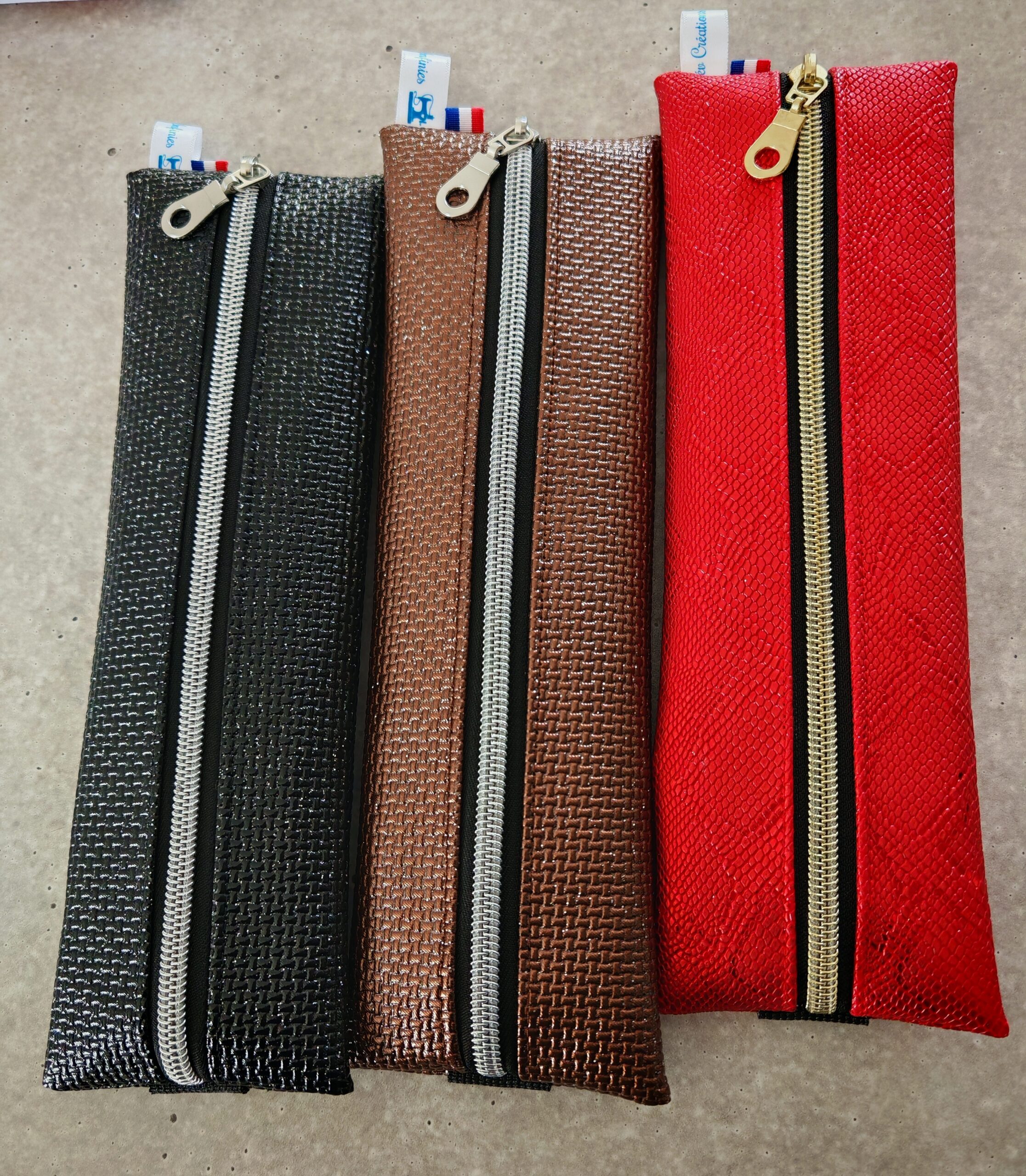 Trousse à élastique — Simili cuir & zip doré