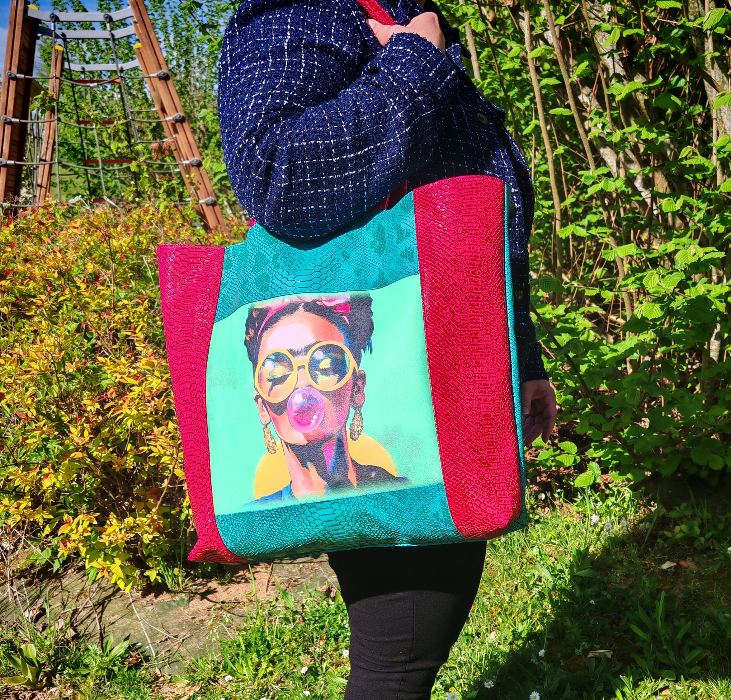 Grand Sac Cabas — Pop-Art Bubble-gum – Image 3