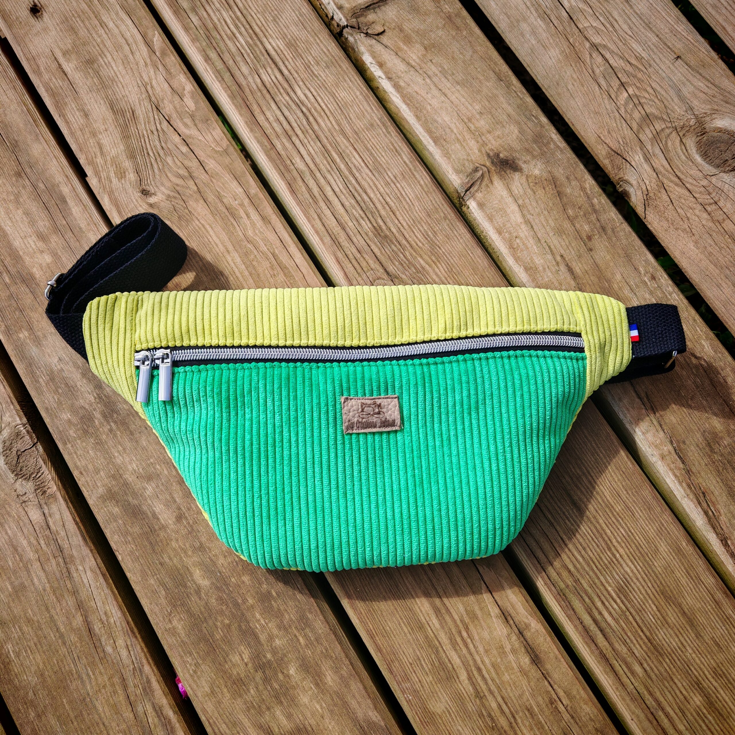 Sac banane — Velours menthe & anis