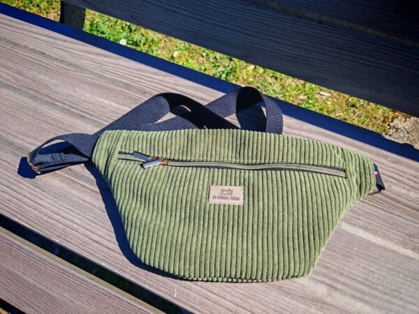 Sac banane — Velours kaki