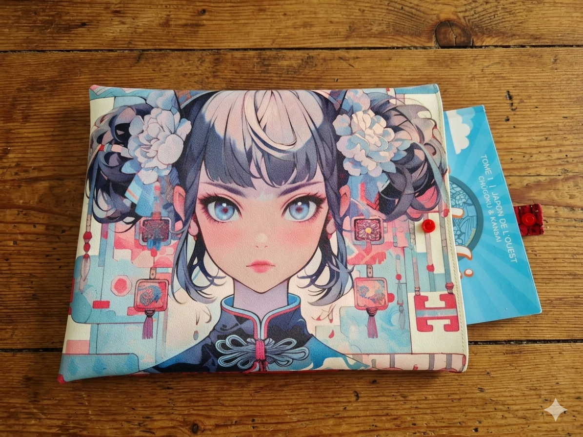 Pochette à livre — Illustration manga & simili rouge